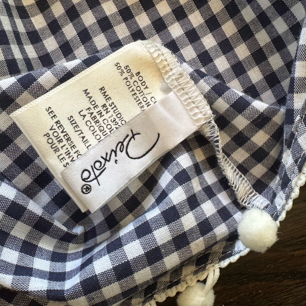 Peixoto Nissi Dress- Navy Blue Gingham - Picture 2 of 3